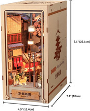 DIY Book Nook Kit Kyoto Gion 3D Wooden Puzzle Bookshelf Insert Decor