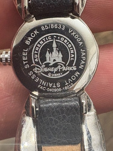 Vintage Rare Disney Parks Minnie Mouse VX00A Crystal Bow MOP Dial Cameo Watch 👀 - Foto 9 di 11
