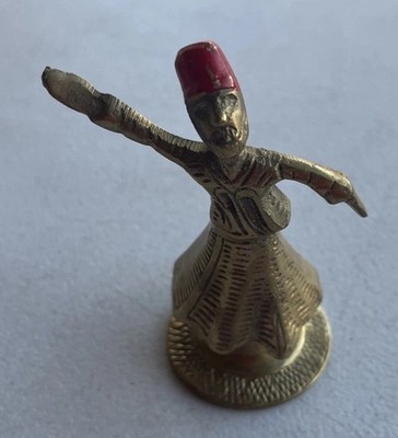 Vintage Turkish hand made brass figurine whirling dervish