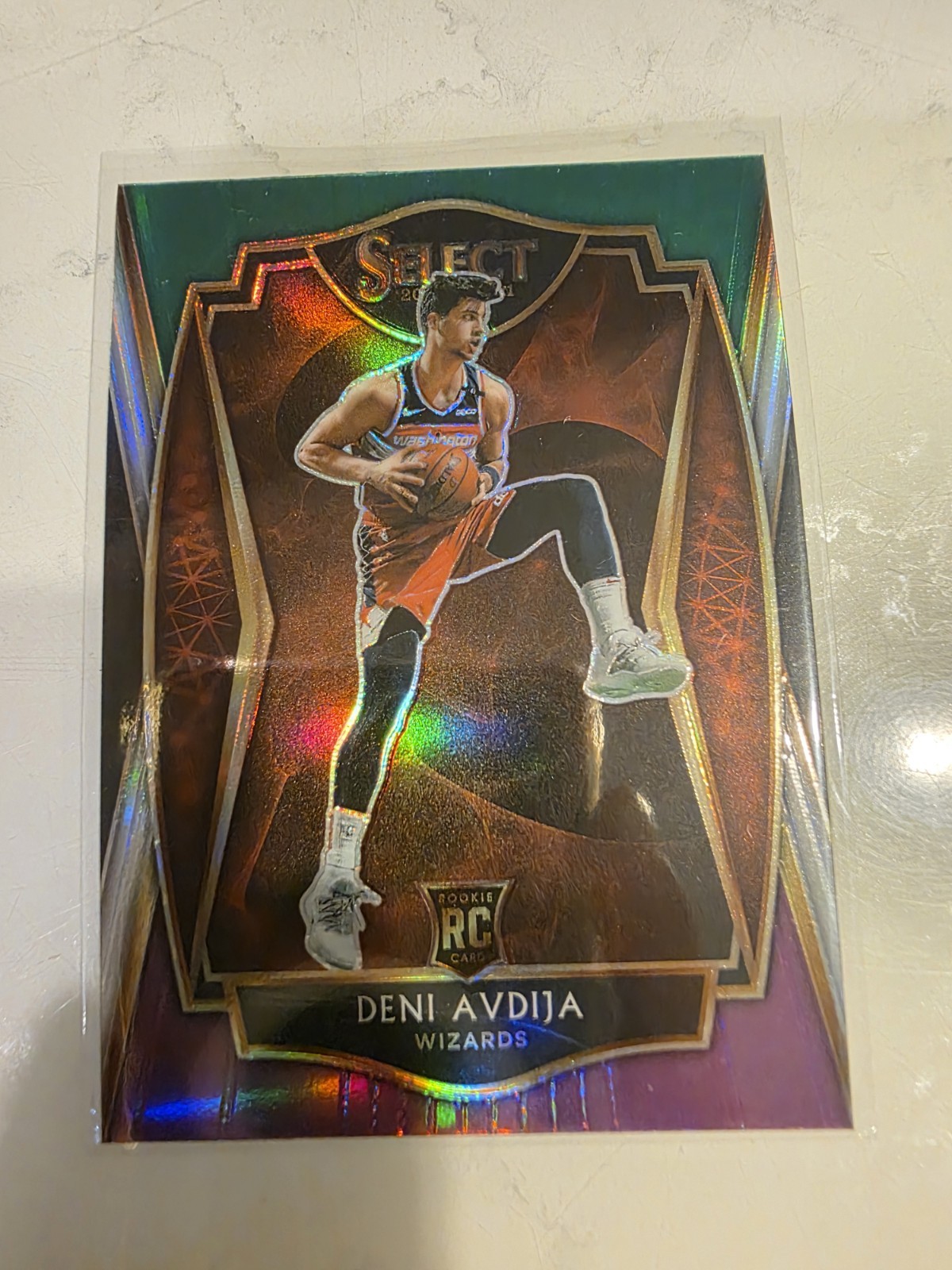 2020 Panini Select Deni Avdija Green White Purple Prizm Rookie 180 MINT