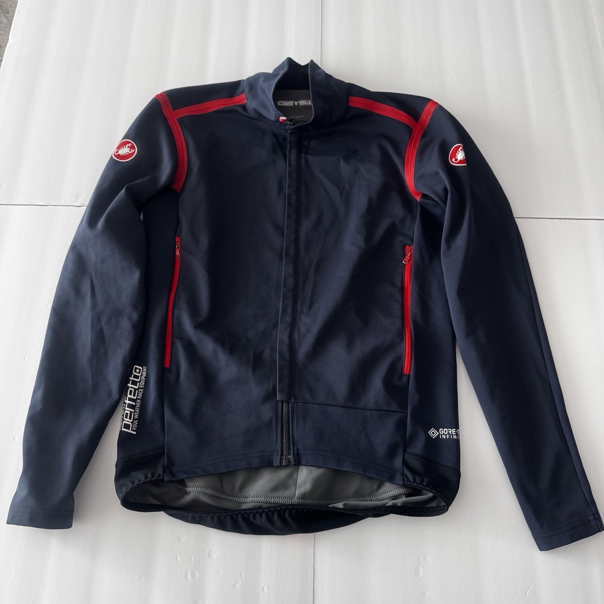 Castelli ROSSO CORSA サイクルジャケット Mサイズ Castelli Perfetto Rosso Corsa Gore-Tex Infinium Cycling Jacket Men