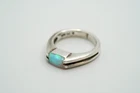 Vintage Sterling Silver Blue Opal Ring Size 6.25 JB27