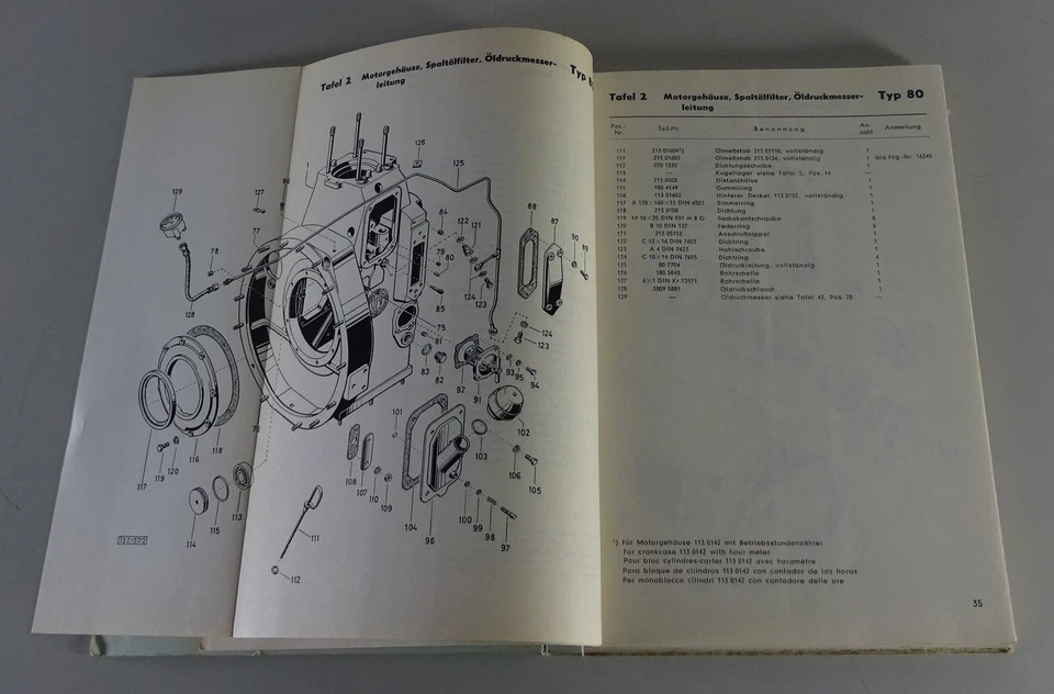 Catalogo Ricambi/Listello di Ricambio Steyr Diesel Trattore Tipo 80 80a 80s - Immagine 3 di 3