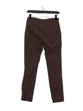 Mango Women's Suit Trousers UK 10 Brown Cotton with Polyester Skinny Dress Pants