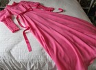 VINTAGE 60S 70S GOWNS BY DAVINIA PINK POLYESTER AWESOME SLEEVES MAXI DRESS 10