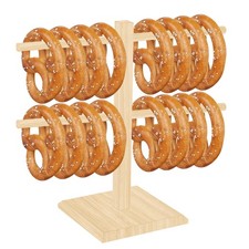 Oktoberfest Pretzel Holder Stand with Arms Hanging - Bamboo Pretzel Sausage...