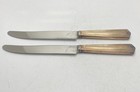 Silver-tone Dinner Knives 2 Piece Set Scroll Pattern Stainless Steel Blades — photo 4