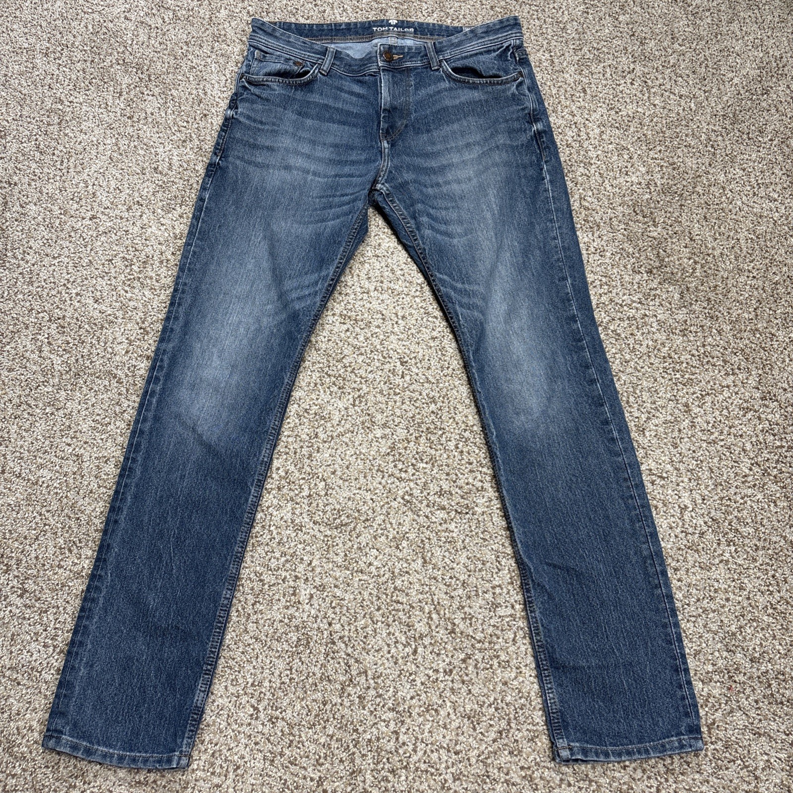 Tom Tailor Marvin Straight Jeans Mens 33/34 Medium Wash Fits 34 X 32 - main photo