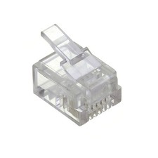 50 Pack RJ11 Modular Plug for CAT3 Cable 6P4C Connectors Telephone Solid Plugs