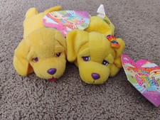 1998 Lisa Frank Fantastic Beans  Candy  Casey  Puppy Love Set EUC w/ Ear Tags
