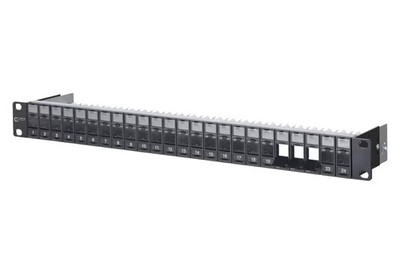 Metz Connect 130920-BKKE Keystone 19 Zoll Modulträger 1HE 24 Port schwarz unbest