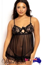 NEW Seven Til Midnight Kiss Me 2 Piece Babydoll Set, Babydoll/Chemise