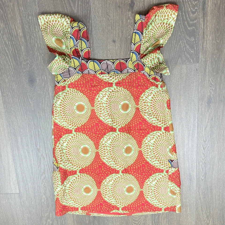 Hanna G Silk Blend Mini Dress Hippie Boho Medium - Image 4 of 4