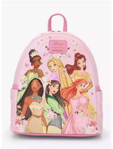 Loungefly Disney Princess Group Pink Mini Backpack Pink Scene NWT
