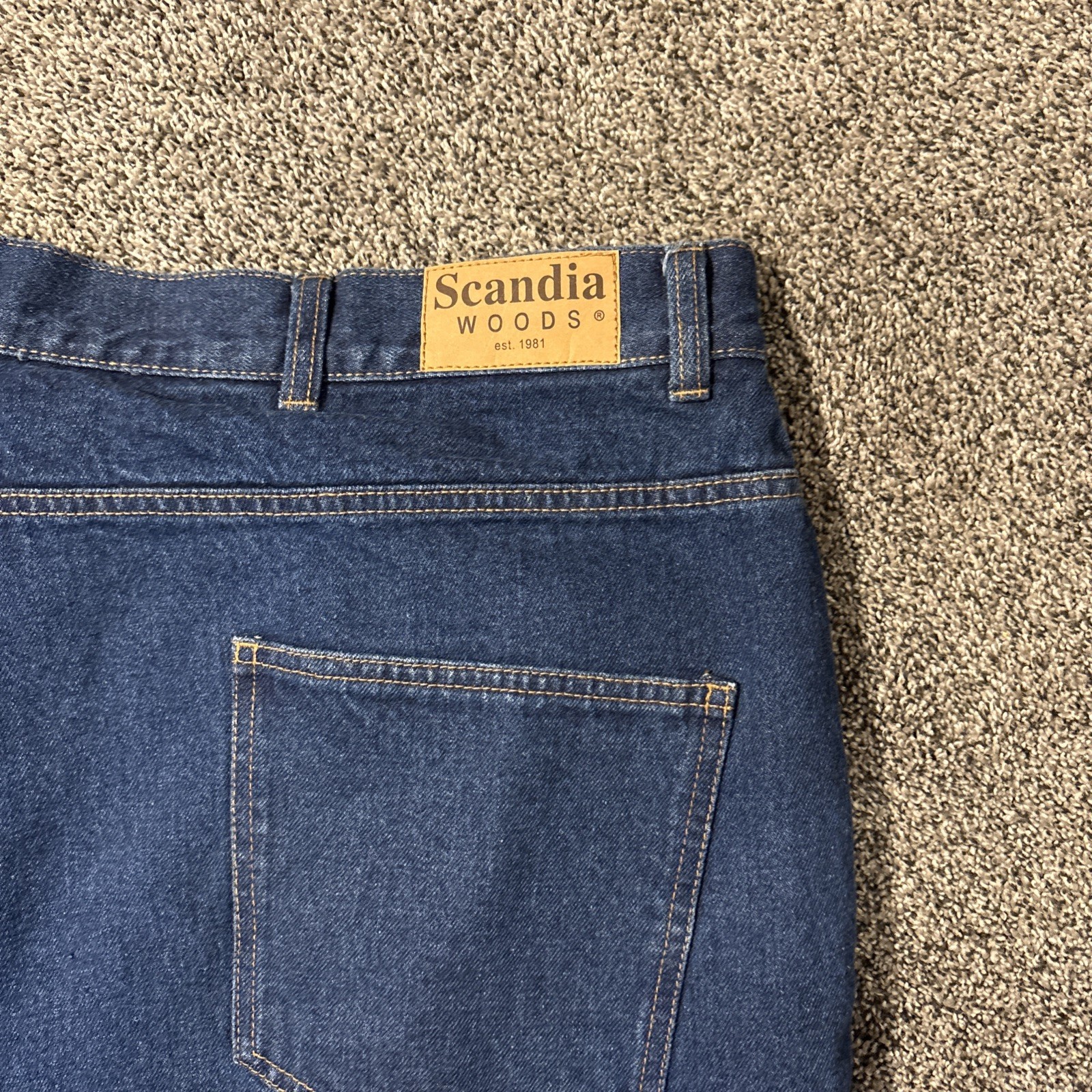 Scandia Woods Men's Size 46S ( 46 x 28) Fully Lined Heavyweight Denim Blue Jeans - View 4