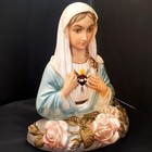 Vintage Michigan Composition Chalkware Virgin Mary Sacred Heart Lamp 1957 — photo 5