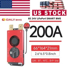 Daly Smart BMS 8S 24V 200A LiFePo4 Battery BMS w/Balance +Bluetooth Module US