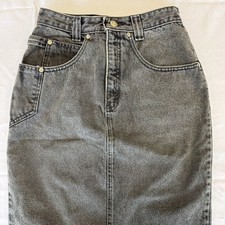 Calvin Klein Jean Skirt Black Wash Size 7/8 Vintage 80's