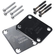 Electric Guitar Neck Plate Silver Engraved Fender Logo engraved