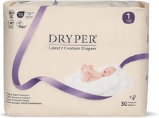 Newborn Nappies Size 1 DRYPER (3-5kg), 30 Count - Ultra-Thin & Soft, Hypoallerge 0.50 per nappy