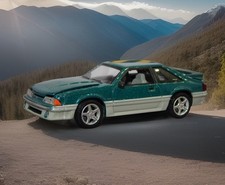 1987 87 Ford Mustang Gt 5.0 Green Gray Fox Body Rr 164 Diorama Gl Replica 1987 87 Ford Mustang Gt 5.0 Green Gray Fox Body Rr 164 Diorama Gl Replica