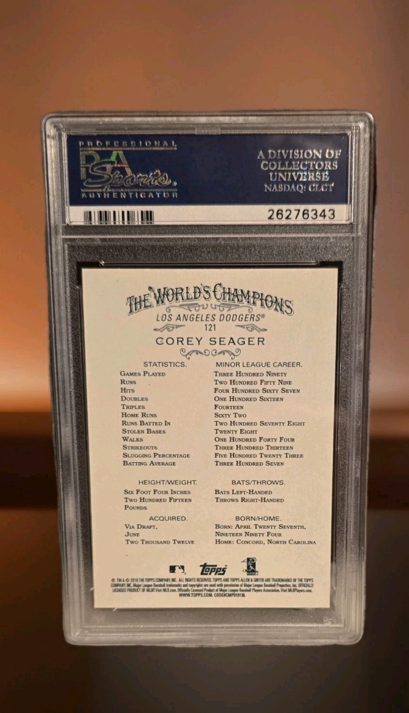 2016 Corey Seager Rookie PSA 10 2016 Topps Allen & Rookie #121 view 2