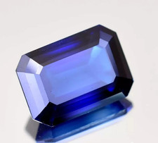 Natural Blue Sapphire Flawless 10 Ct Emerald Cut Certified LT Loose Gemstone