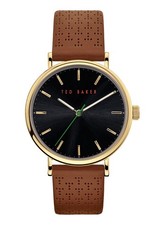 Ted Baker Mens Watch with Black Dial and Brown Leather Strap BKPMMF911