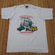 Screen Stars Best 93' Vintiques NW Ntls. Single Stitch White Graphic Tee Men's M