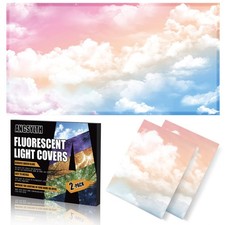 2 Pcs Fluorescent Light Covers - 4 x 2 Feet Covers for Ceiling Lights, Magnet...