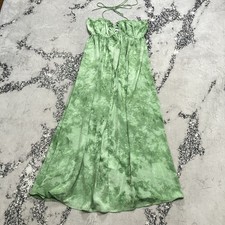 ASOS Green Tie Dye Maxi Dress Halter Cutout Flowy Summer Womens Size 12