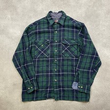 Backpacker Flannel Shirt Mens Medium Checkered Western Plaid Button Up, Green