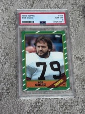 FOOTBALL CARD 1986 TOPPS PSA 8 CLEVELAND BOWNS BOB GOLIC