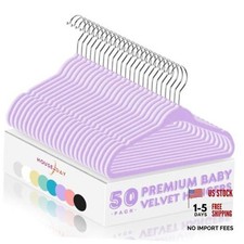 11 Inch Velvet Baby Hangers 50 Pack Lt-Premium Kids 11 inch 50 Pack Purple