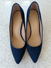 Navy Suede Court Shoes UK 6 Gracelan