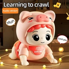 Baby Crawling Toy with Music & Light Early Learning Head-Up Training Puzzle