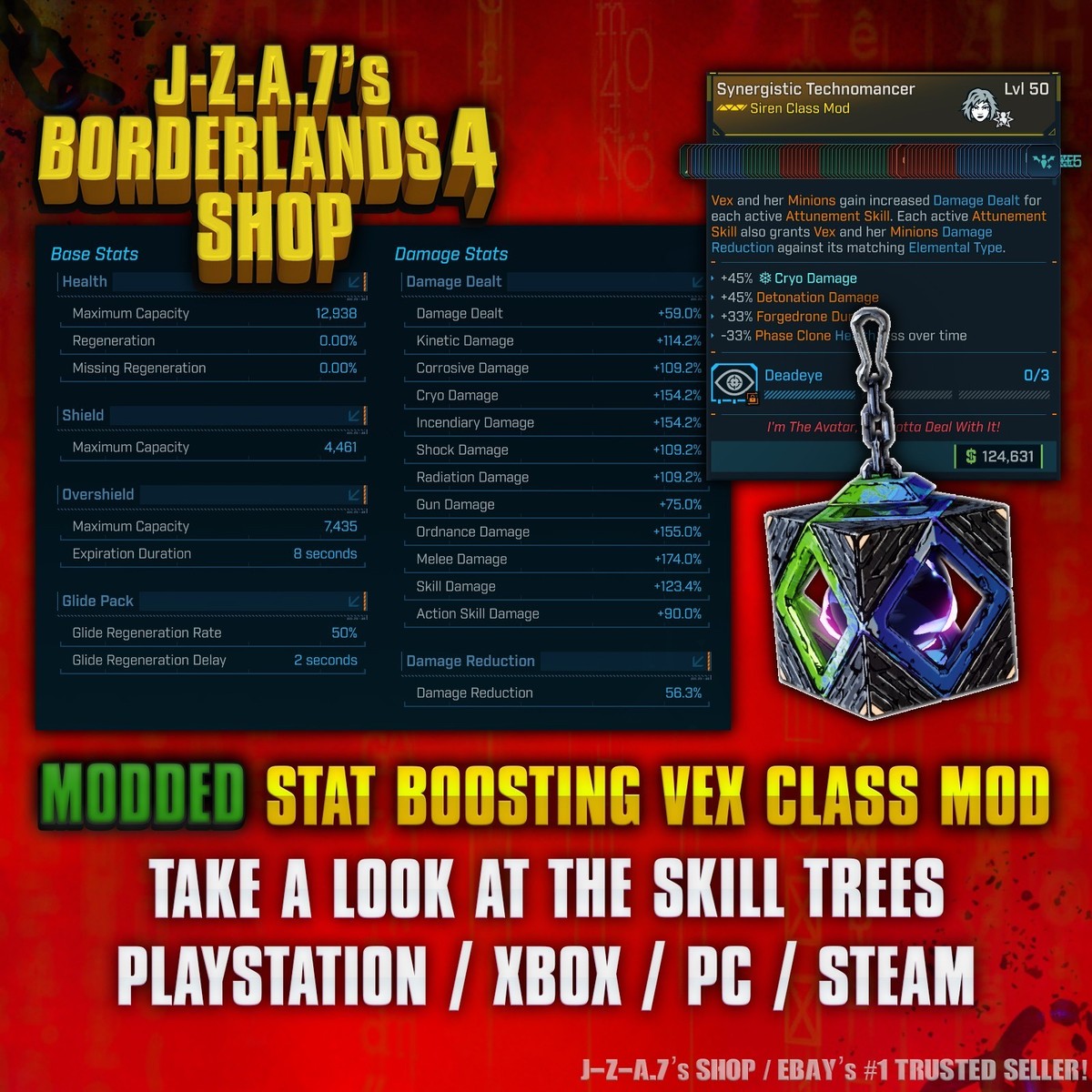 Borderlands 4 God Mode Abilità Borderlands 4 - Pacchetto Da 3 MOD VEX Class Mods Con Abilità Folli 🎮 PC, PS5, Xbox | Regalo Perfetto! Gioco Moddato