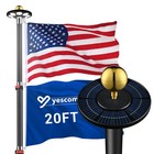 Apluschoice 20ft Telescopic Black Flagpole Kit w/ 136 LED Solar Light Outdoor — photo 1