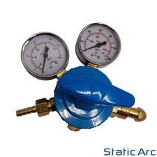 GAS BOTTLE PRESSURE FLOW REGULATOR DUAL GAUGE ARGON CO2 OXYGEN ACETYLENE WELDING