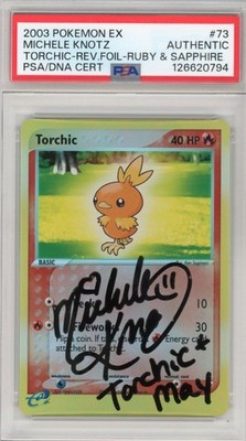 PSA Auth. Michele Knotz Torchic 73/109 Ruby and Sapphire Reverse Holo