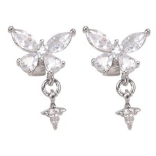 Elegant Rhinestones Butterfly Earphone Clip Removable Open Ear Crystal Ornament