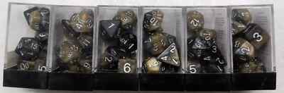 Halfsies Würfel Da Vinci Schwarz & Gold Poly 7 Set / Preis pro Set / Brandneu