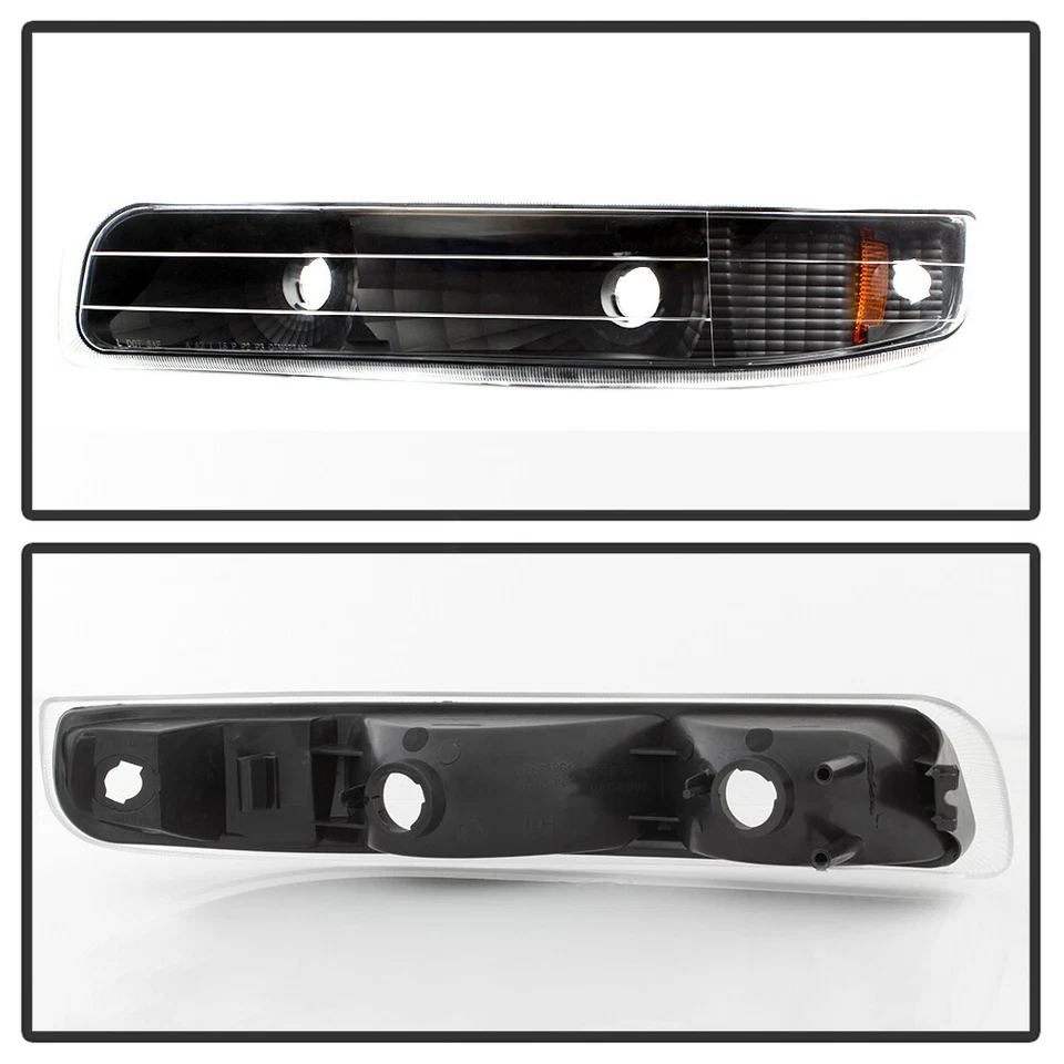 Spyder Auto Chevy Silverado 99-02 Amber Reflector Bumper Lights Black 5064271 Foto 2 de 4