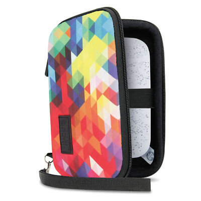 USA GEAR Hard Shell HP Sprocket Pocket Printer Carrying Case - Geometric