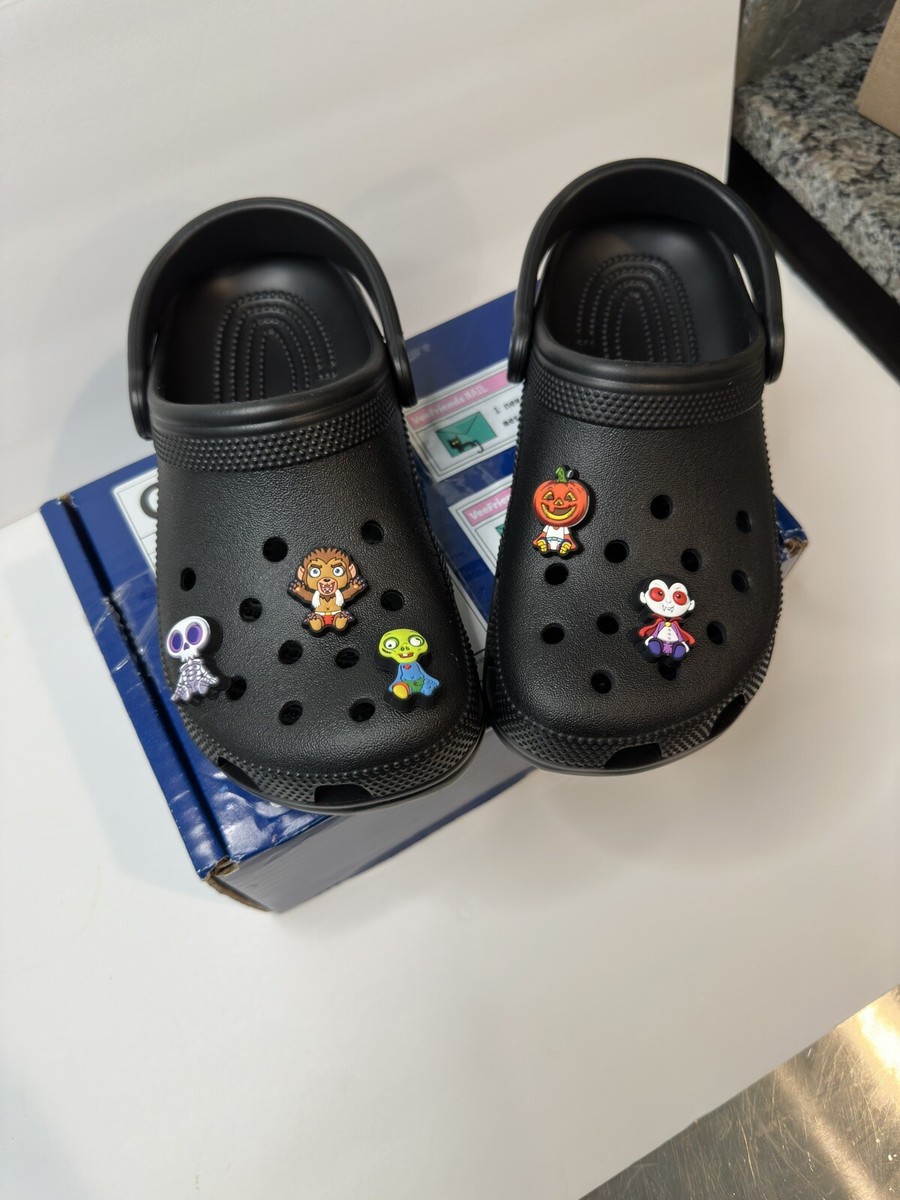 Super Cool Rare VeeFriends X Crocs Jibbitz and Black Crocs Size 4M 6W