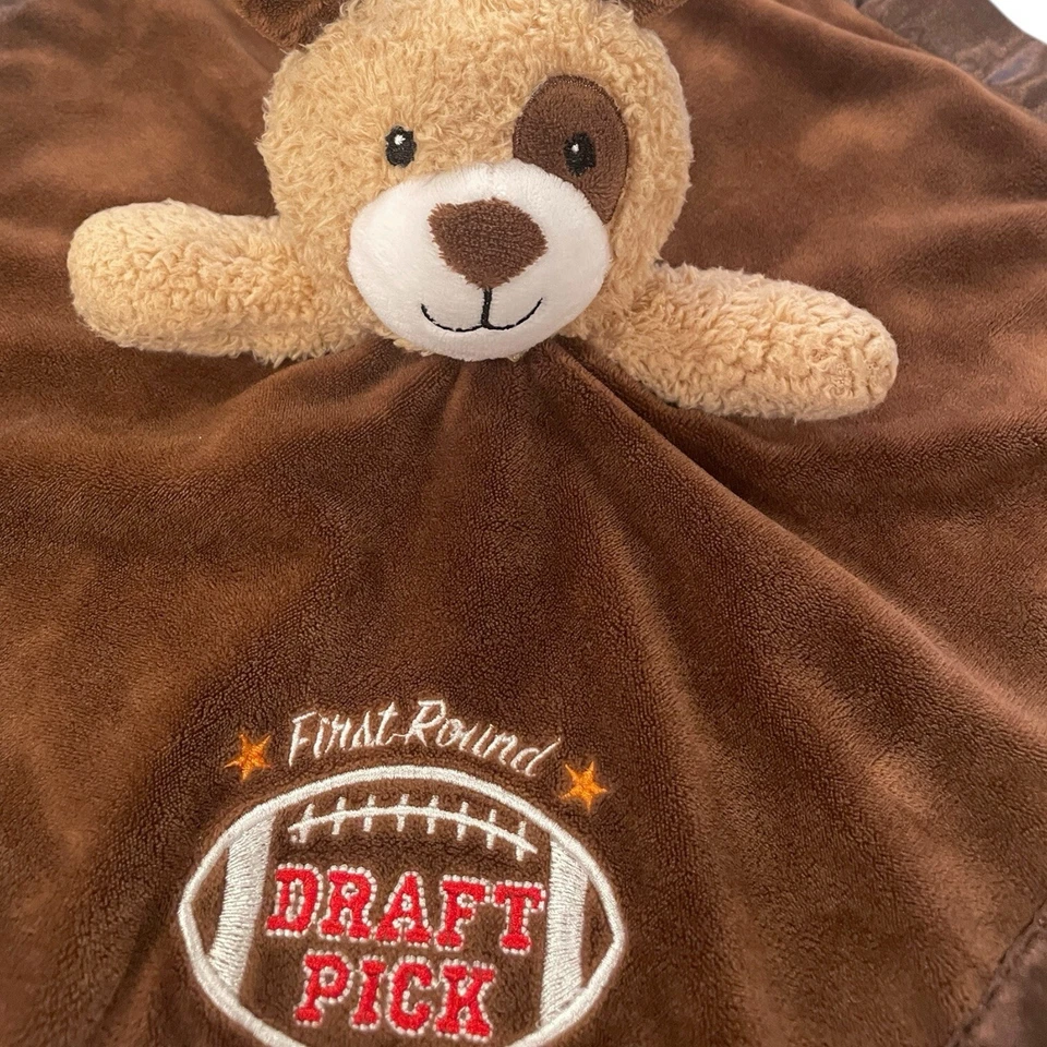 Baby Starters Fútbol Cachorro Sonajero Lovey Primera Ronda Selección de Draft Juguete Espalda Satinado Foto 3 de 4