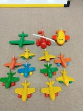 Vintage Toy Planes And Helicopter Lot Including Hobro H.P. blast peices