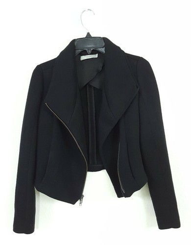 Vince Black Bomber Biker Blazer Zip 