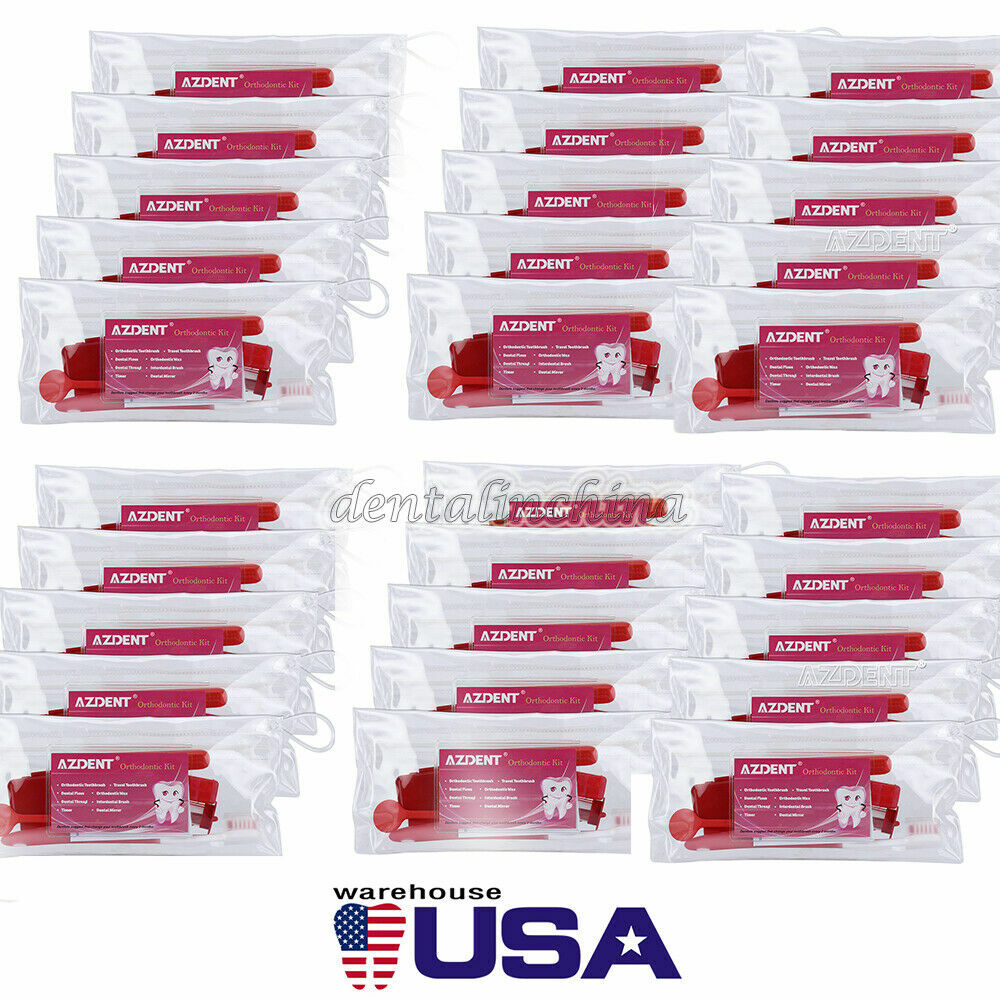 Dental Orthodontic Kit Toothbrush Brush Wax Oral Hygiene Care Travel Portable