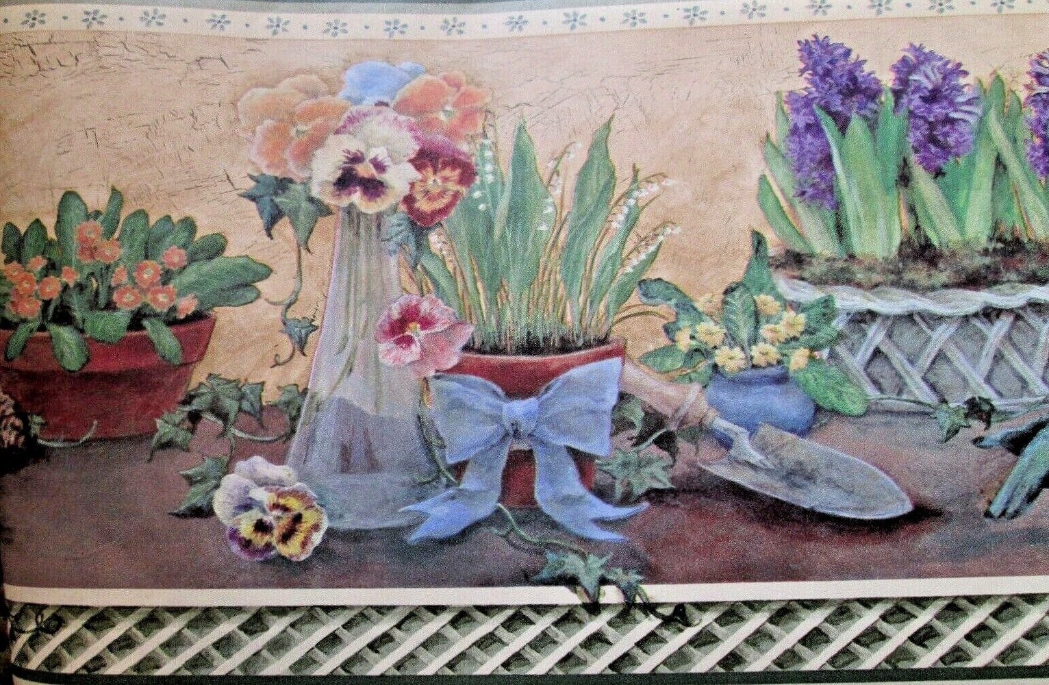 Rosedale Flower Pots Wallpaper Border eBay